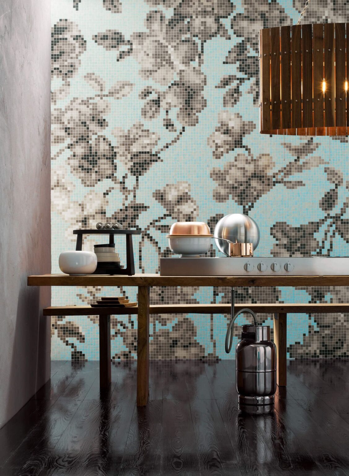 Hanami Stack Tile Bisazza Hanami Azzurro Glass Mosaic Tile Flora Decoration. Minimum ...