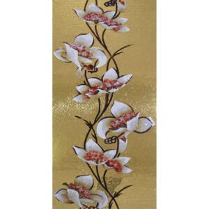 Coral Vine Hand Cut Glass Mosaic Floral Flower Mural, 4' x 8'