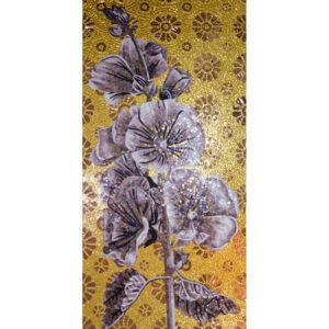 Lilac Blooms Hand Cut Glass Mosaic Floral Flower Mural, 4' x 8'