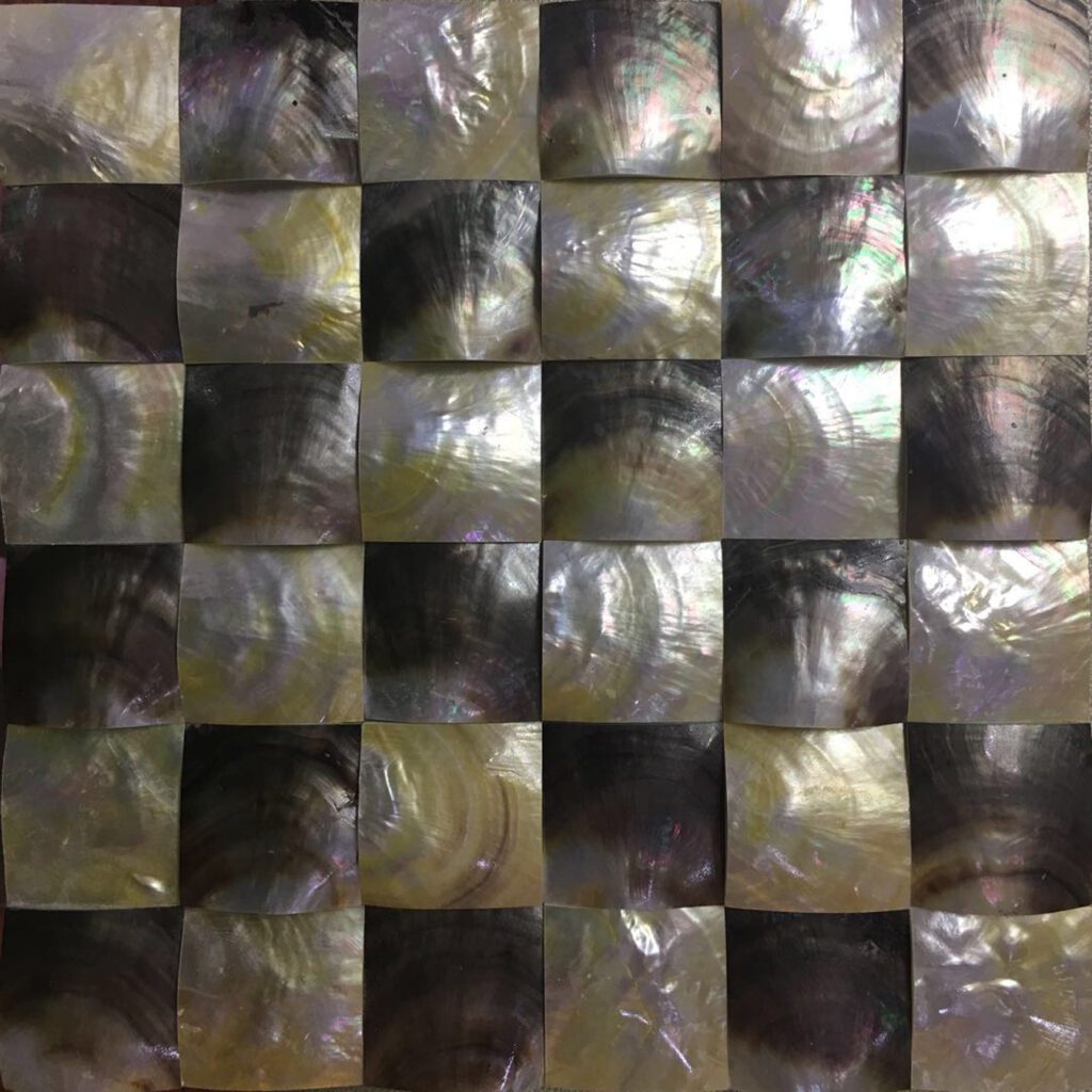 3D Black and Gold Mother of Pearl Irregular Square Seamless Shell ...